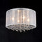 Modern Chrome Flush Mount Drum Shade 4 Lights Crystal Ceiling Light