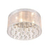 Modern Chrome Flush Mount Drum Shade 4 Lights Crystal Ceiling Light