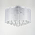 Modern Chrome Flush Mount Drum Shade 4 Lights Crystal Ceiling Light