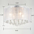 Modern Chrome Flush Mount Drum Shade 4 Lights Crystal Ceiling Light