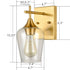 Modern Clear Glass Wall Sconces Brass Bathroom Wall Lights