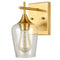 Modern Clear Glass Wall Sconces Brass Bathroom Wall Lights