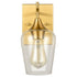 Modern Clear Glass Wall Sconces Brass Bathroom Wall Lights