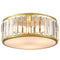 Modern Crystal Flush Mount Gold 3-Light Ceiling Light Fixture