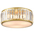 Modern Crystal Flush Mount Gold 3-Light Ceiling Light Fixture