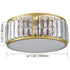 Modern Crystal Flush Mount Gold 3-Light Ceiling Light Fixture