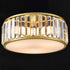 Modern Crystal Flush Mount Gold 3-Light Ceiling Light Fixture