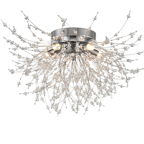 Modern Crystal Sputnik Ceiling Light 5-Light Firework Chrome