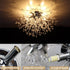 Modern Crystal Sputnik Ceiling Light 5-Light Firework Chrome