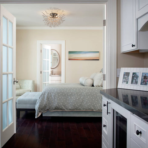 Modern Crystal Sputnik Ceiling Light 5-Light Firework Chrome