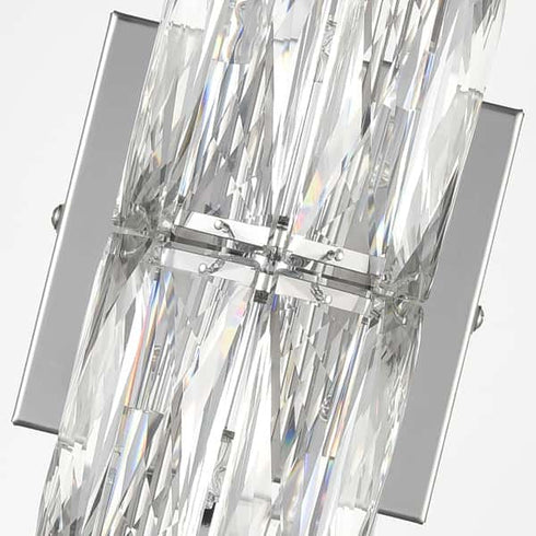 Modern Crystal Wall Sconce 6-Light Chrome Bathroom Wall Light Fixture