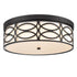 Modern Dimmable LED Flush Mount Ceiling Light Black Linen Drum Shade