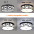 Modern Dimmable LED Flush Mount Ceiling Light Black Linen Drum Shade