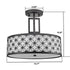 Modern Drum Black Metal with Linen Shade LED Dimmable Semi Flush Mount Ceiling Light Fixture