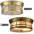 Modern 2-light Drum Gold Metal with Matt Glass Flush Mount Ceiling Light Fixture