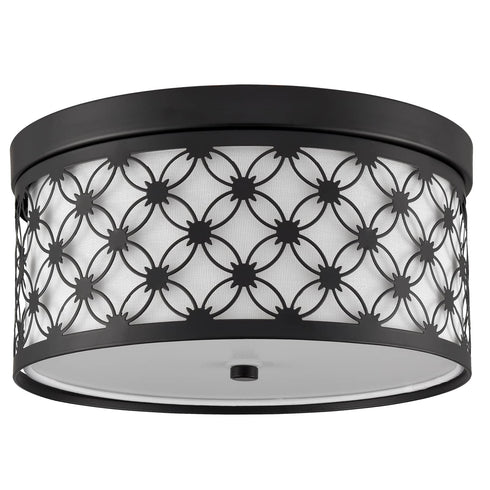Modern 11'' Round Drum Shade Black Metal Dimmable LED Ceiling Light Hallway Light Fixtures