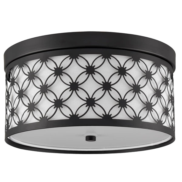 Modern 11'' Round Drum Shade Black Metal Dimmable LED Ceiling Light Hallway Light Fixtures