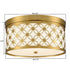 Modern 11'' Round Drum Shade Brushed Gold Dimmable LED Ceiling Light Hallway Light Fixtures