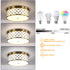 Modern 15'' Round Drum Shade Brushed Gold Dimmable LED Ceiling Light Hallway Light Fixtures