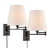 Carmagnola Modern Fabric Plug-In Wall Sconce with Switch Set of 2