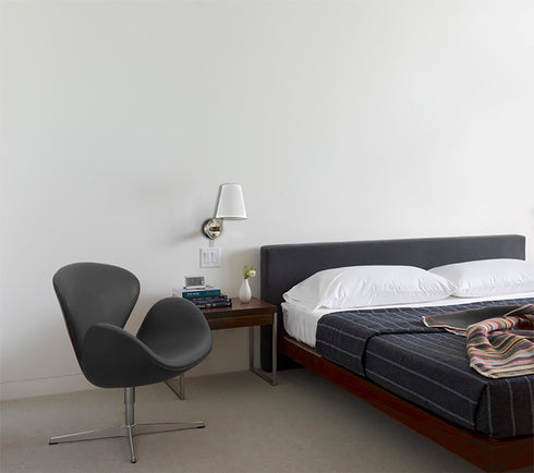 Modern Fabric Plug-in Wall Lamps Set of 2, Brushed Nickel