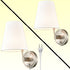 Modern Fabric Plug-in Wall Lamps Set of 2, Brushed Nickel