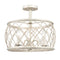 Modern Farmhouse Drum Semi-Flush Ceiling Light Metal Cage