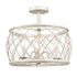 Modern Farmhouse Drum Semi-Flush Ceiling Light Metal Cage