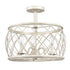 Modern Farmhouse Drum Semi-Flush Ceiling Light Metal Cage