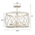 Modern Farmhouse Drum Semi-Flush Ceiling Light Metal Cage