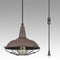 Fossano Rustic Farmhouse Plug-In Pendant Light, Rust Finish