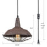 Fossano Rustic Farmhouse Plug-In Pendant Light, Rust Finish