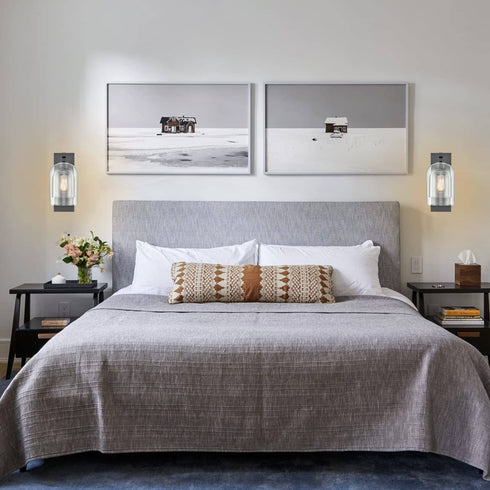 Modern Farmhouse Wall Sconces Glass Bell Shade Wall Light