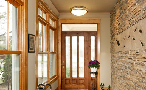 Modern Flush Mount Ceiling Light 12 Inches Brass Ceiling Lighting