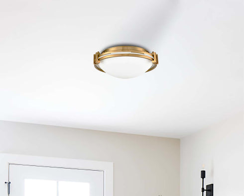 Modern Flush Mount Ceiling Light 12 Inches Brass Ceiling Lighting