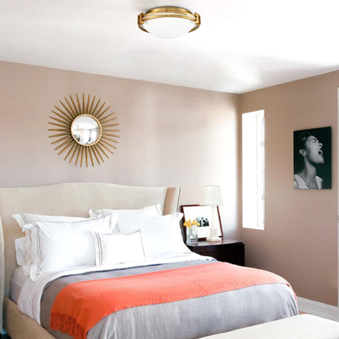 Modern Flush Mount Ceiling Light 12 Inches Brass Ceiling Lighting