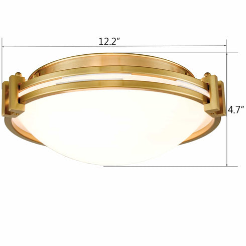 Modern Flush Mount Ceiling Light 12 Inches Brass Ceiling Lighting