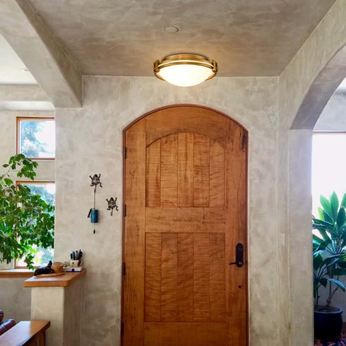 Modern Flush Mount Ceiling Light 12 Inches Brass Ceiling Lighting