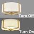 Modern Flush Mount Ceiling Light Drum Shade Brass Dimmable LED Ceiling Light
