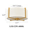 Modern Flush Mount Ceiling Light Drum Shade Brass Dimmable LED Ceiling Light