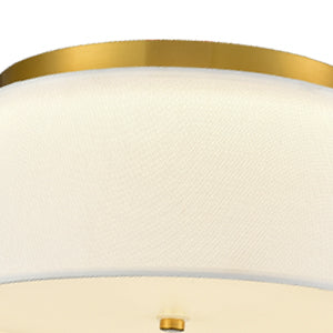 Modern Flush Mount Ceiling Light Fabric Drum Shade Dimmable LED Ceiling Light