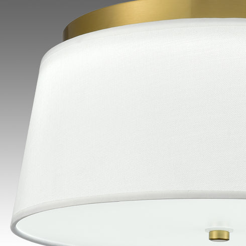 Modern Flush Mount Ceiling Light Fabric Drum Shade Dimmable LED Ceiling Light