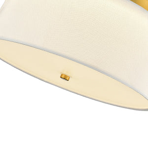 Modern Flush Mount Ceiling Light Fabric Drum Shade Dimmable LED Ceiling Light