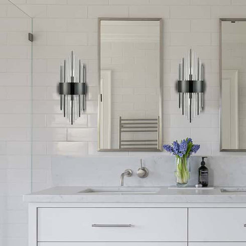 Modern Flute Shape Glass Wall Sconces 2-Pack Wall Sconce Lighting