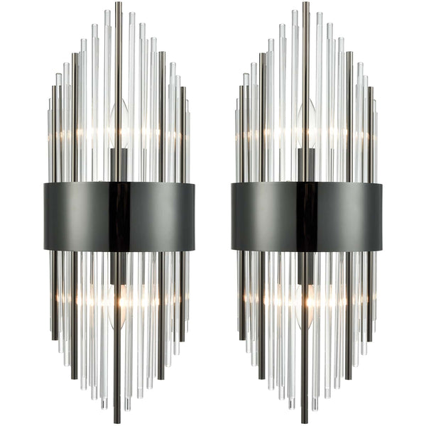 Modern Flute Shape Glass Wall Sconces 2-Pack Wall Sconce Lighting