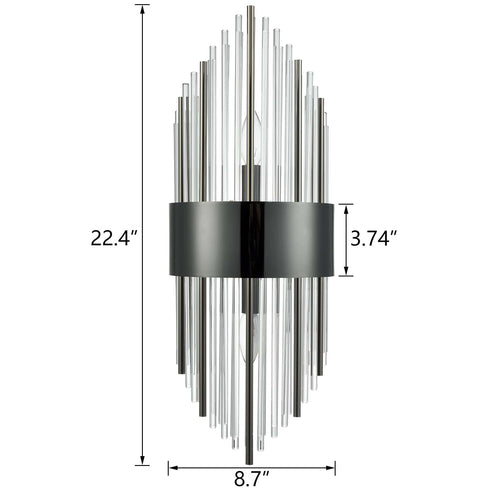 Modern Flute Shape Glass Wall Sconces 2-Pack Wall Sconce Lighting
