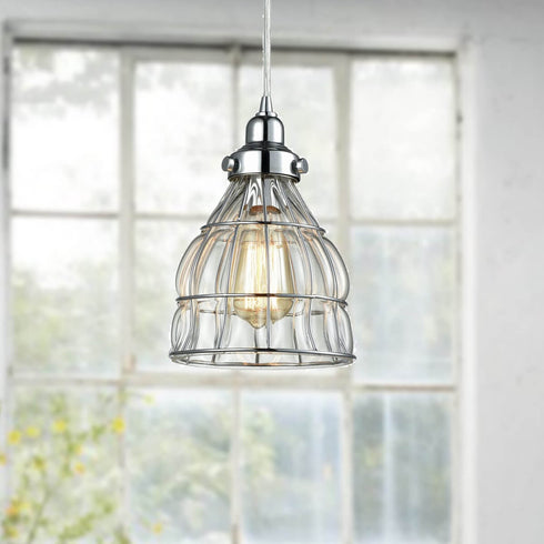 Modern Glass Pendant Lights Fixture over Kitchen Island Chrome Finish