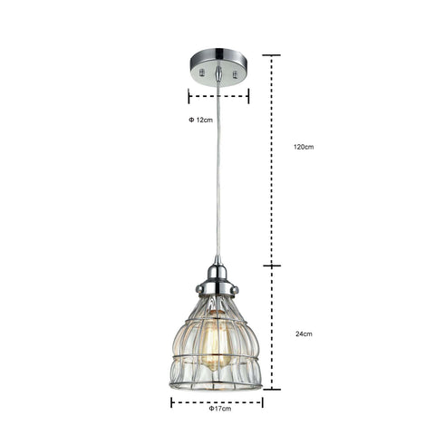 Modern Glass Pendant Lights Fixture over Kitchen Island Chrome Finish