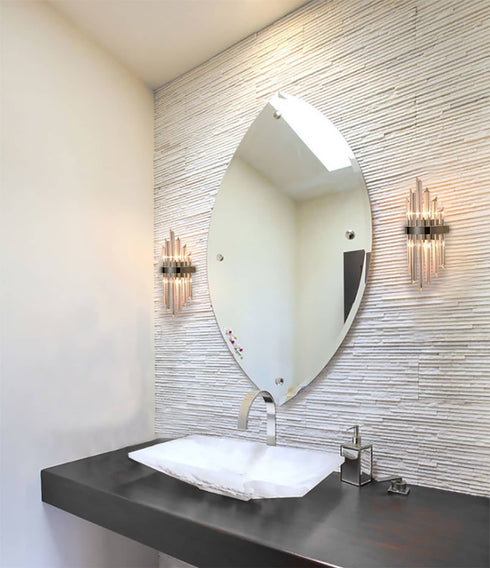 Modern Glass Rod Wall Sconces Titanium Black Finish Set of 2