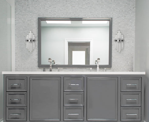 Modern Glass Rod Wall Sconces Titanium Black Finish Set of 2